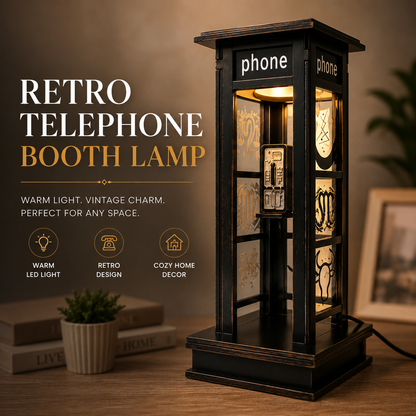Retro Telephone Booth LED Table Lamp